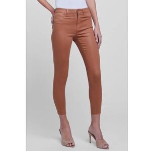 L'AGENCE Java Coate Margot Coated High Waist Crop Skinny Jeans Size 27